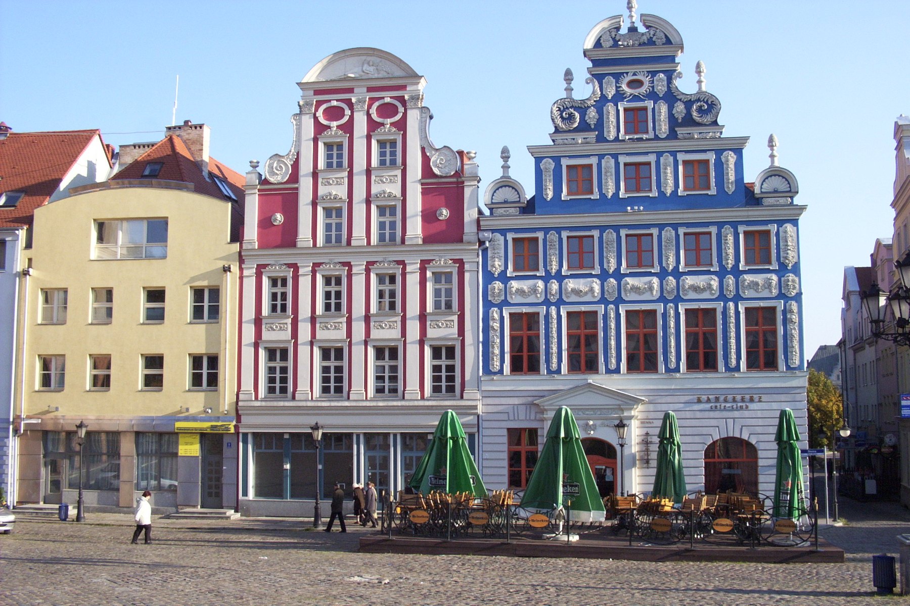 Kolorowe kamienice Starego Miasta w Szczecinie